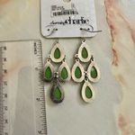 Charming Charlie  green and gold tone drop earrings Photo 2