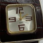 Ladies 35mm cuff bracelet watch gold tone dial size 6” runs Photo 1