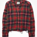 American Eagle AE Cozy Cabin Cropped Flannel Photo 3