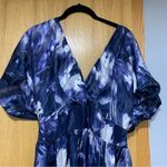 Socialite  Metallic Dolman Sleeve Maxi Dress in Navy/Ivory - Size Small Photo 1