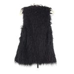 Show Me Your Mumu Faux Fur Vest Sz XS Black Shaggy Country Boho Cottage Gorpcore Photo 2