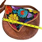 Handmade Embroidered Leather Satchel Handbag Tooled Bohemian Hippie Southwestern Photo 11