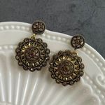Boho Luxury Golden‎ Color Sunflower Statement Earrings faux fashion jewelry Brown Photo 1