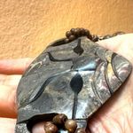 Jasper lion face statement necklace Gray Photo 9