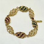 Jackie Kennedy Camrose Kross Swarovski Crystal Egg Gold Tone Bracelet Photo 2