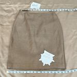 Talbots  sz 2P tan mini skirt with shimmery gold threads back zip fully lined EUC Photo 4