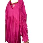 &merci &Merci Pink V-neck Ruched Sleeve Tiered Shift Dress Size Medium Photo 1