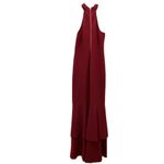 Privy Burgundy Wine Halter Long Gown Dress L Photo 3