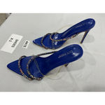 Womans Cape Robin Horizon Stiletto Pumps 8.5 M Blue Rhinestones Strappy Slip On Photo 2