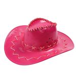 Pink Cowgirl Hat Western Party Neon Led Light hat barbie halloween costume Photo 1