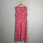 Ralph Lauren Lauren Sleeveless Floral Fit & Flare Midi Dress Womens 12 Pink Chic Photo 4