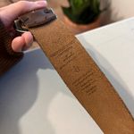 American Eagle AE Brown Worn in Genuine Leather Round Crystal Stone Buckle Belt Size Large Photo 3