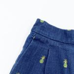 J.Crew  Basketweave Cotton Mini Skirt Navy Blue Pineapple Print A0111 Size 0 Photo 6