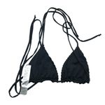 Good American Jacquard Tiny Ties Wrap Bikini Top Stretch Black 3 US L Photo 2