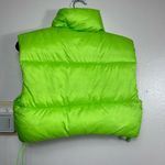 ZARA  lime green crop mini puffer vest M Photo 3