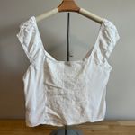 Wild Fable  Women's White Cap Sleeve Sweetheart Shirt - Size XL - NWT Photo 3