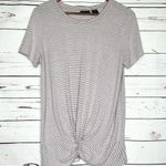 Rachel Zoe Mauve Pink & White Striped Twist Knot T-Shirt Top Size Medium Photo 1