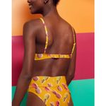 Aerie NWT  V Ruched Scoop Bikini Top Women's Bright Mustard Swim Beach Size L Photo 1