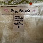 Free People Vintage  Mini Skirt Embroidered Floral Pleated 100% Cotton Yellow 8 Photo 2