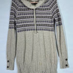 Maurice's Fair Isle Women Cowl Neck Tunic Boho Sweater Beige Multi Color Size M Photo 0