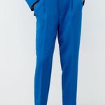 ZARA PANTS W/ FABRIC-COVERED BELT High-waist Blue Size M NEW Photo 4