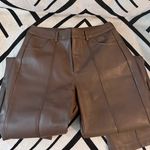 Stradivarius Brown Leather Pants Photo 1