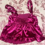 TCEC Satin Pink Sleeveless Top with Bow Straps Photo 1