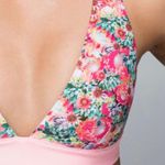 Lululemon  Shanti Surf Floral Gummy Logo Swim Top Size 6 Pink Photo 1