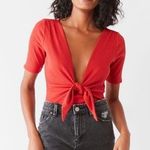 Urban Outfitters Plunging Tie-front Bodysuit Photo 0