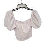 Elodie NWT Women's White Off Shoulder Smocked Elastic Cropped Blouse M B30.1 Photo 0