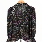 Never Fully Dressed Black Meadow Floral Tie Neck Long Sleeve Cinched Cuff Top 2 Photo 8