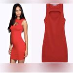ZARA Red Mini Dress Cut Out Sexy Siren Clubbing Going Out Dress Bodycon Short Photo 1