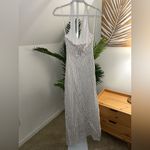 Reformation  Delilah 100% Linen Maxi Dress Sz4 Eclipse Dot Polka Vacation Halter Photo 4