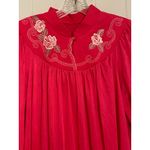 Vintage Shadowline Cuddlemere Raspberry Embroidered Long Nightgown NWT Small Pink Photo 4