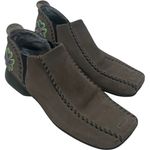 Clarks Vintage Indigo by Women’s 10 Slip-On Boots Brown Leather Square Toe Boho Photo 0