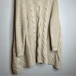 Beige Heavy Cable Knitt Cardigan Size Small Photo 6