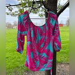 Escapada Bright beachy summer top! Colorful, lightweight, 3/4 sleeves. Beach Party! Photo 1