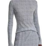 Hugo Boss Boss Womens Emata Black Plaid Mesh Sheer See Through Mock Neck Shirt Sz‎ S NWT Photo 1