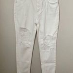 AFRM Jeans Distressed White Frayed Ripped Casual Neutral Classic High Rise Cute Size 27 Photo 0