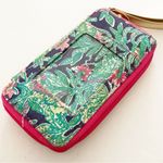 Lilly Pulitzer Zip Around Wristlet Wallet Organizer Pink Blue Green Floral Photo 4