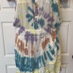 Chaser  HEIRLOOM WOVENS SHORT SLEEVE BUTTON DOWN ROMPER IN TIE DYE small NWOT Photo 5