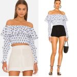 NWT Caroline Constas Lydia Top in blue toile print Size XS Photo 1