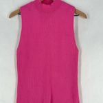 ANIMALE Pink Ribbed Stretch Knit Sleeveless Mock Neck Top Size M Size M Photo 0