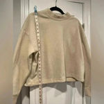 Hippie Rose  Cropped Mock Neck Long Sleeve Drawstring Waist Fleece Sweater Size M Photo 3