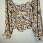 Pleione Purple and Yellow Blouse Vibrant Top Rouching size M New Fairy Cottage Photo 8