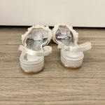 Boutique White Pearl Beaded Sling Back Satin Pointed Toe Heel Flat Size 7 Photo 7