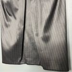Giorgio Armani  Bow Pinstripe Pencil Skirt Wool Blend Y2K 2000s Gray 42 / US 6 Photo 3