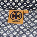 Tory Burch  Blouse Top‎ Blue White Square Signature T Cotton Shirt Size 4 Photo 1