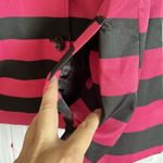 Sandro  Women's Dress Light Coat Lined Jacket Pink Black Striped Sz XL Photo 3