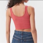 Urban Outfitters  Out From Under Seamless Button Salmon Pink Ribbed Crop Top Photo 3